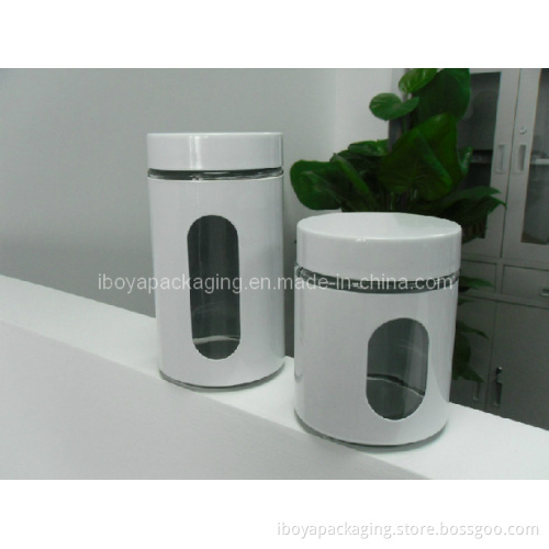 Glass Food Storage Jar with Steel Cover
